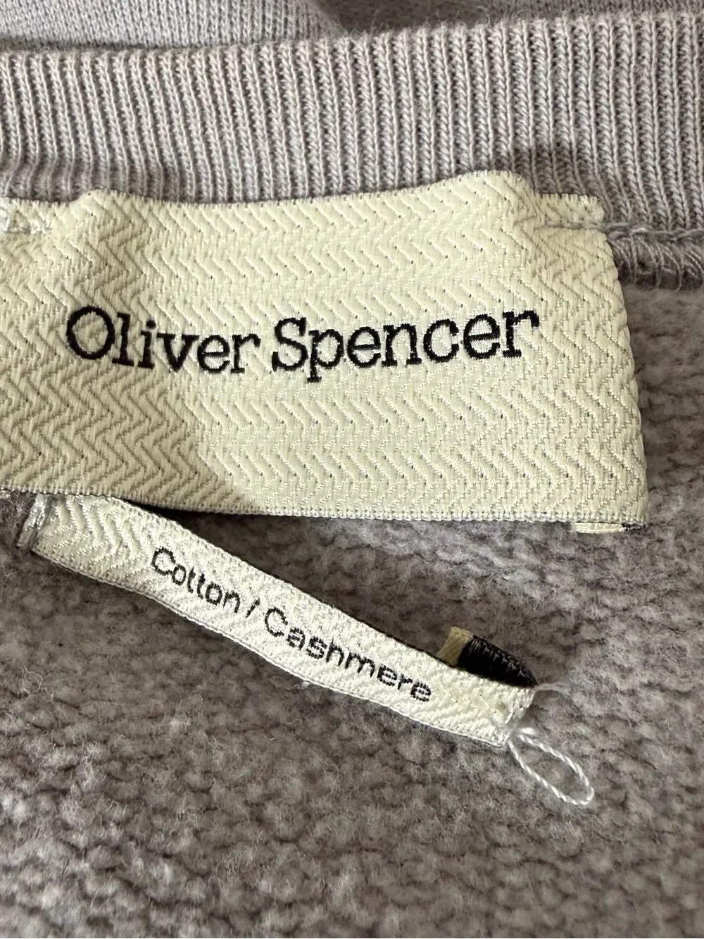 Oliver Spenser Sweatshirt Mens Sz S Gray Crewneck Cotton Cashmere Preppy